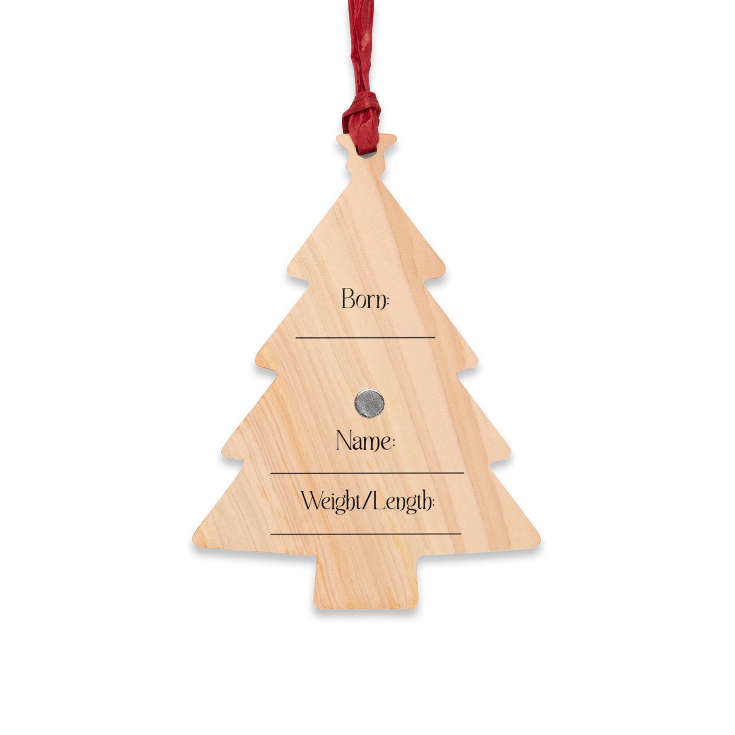 Pregnancy New Baby Announcement Wooden Ornament