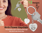 Dainty Birth Flower Keychain Personalize Message Gift for Mom, Mother's Day, Birthday, Daughter, Friend, Wedding Party Gift for Bridesmaids