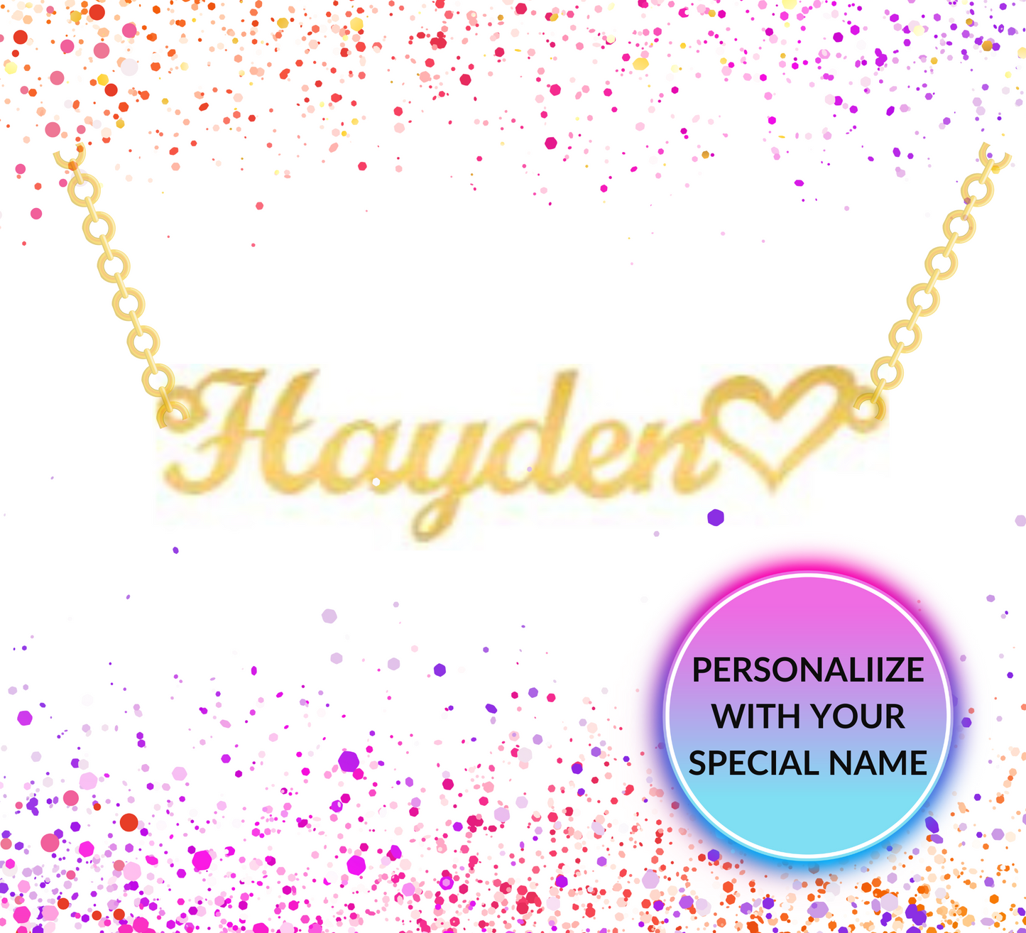 PERSONALIZED NAME NECKLACE WITH HEART
