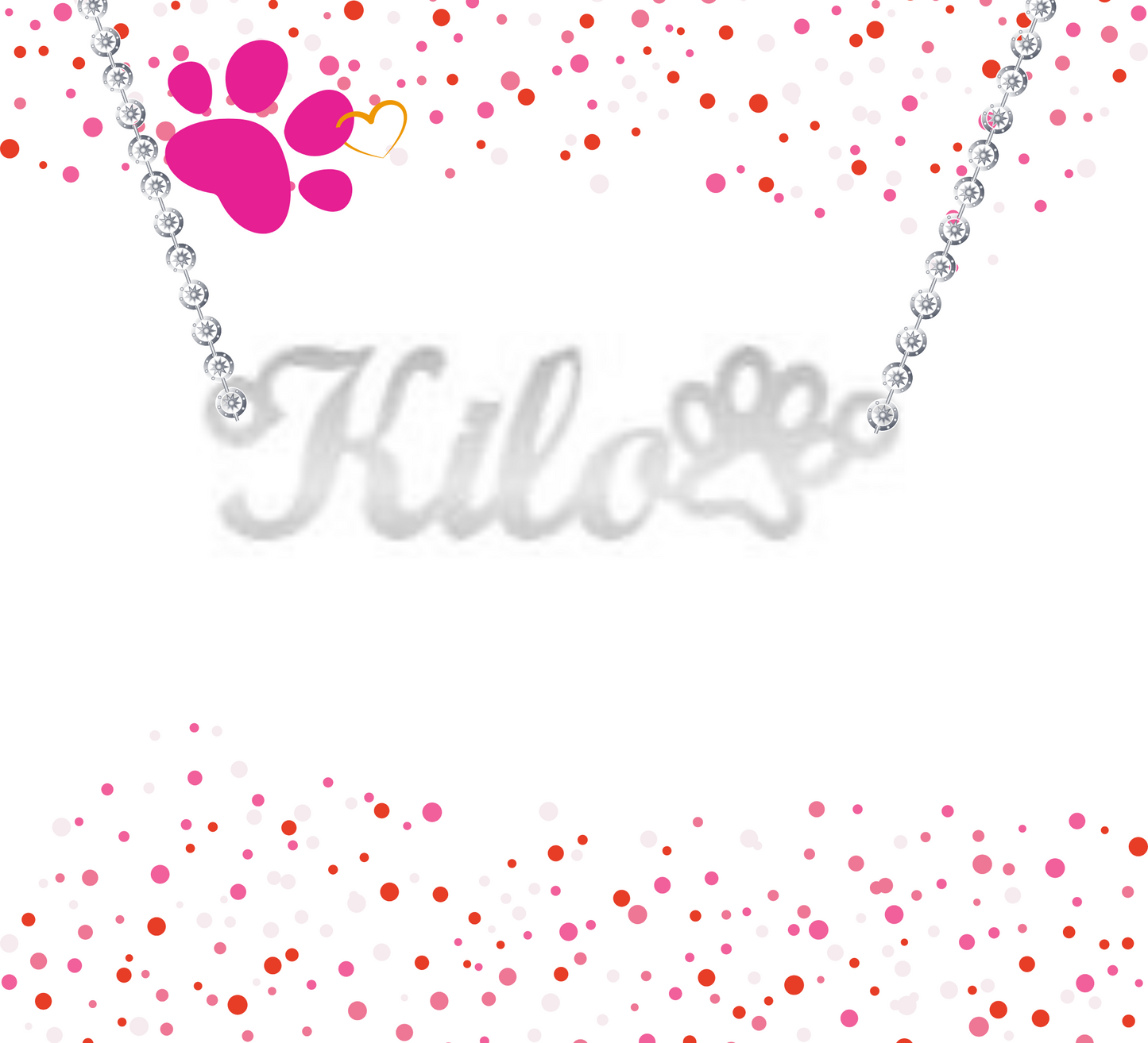 PERSONALIZED PAW PRINT NAME NECKLACE