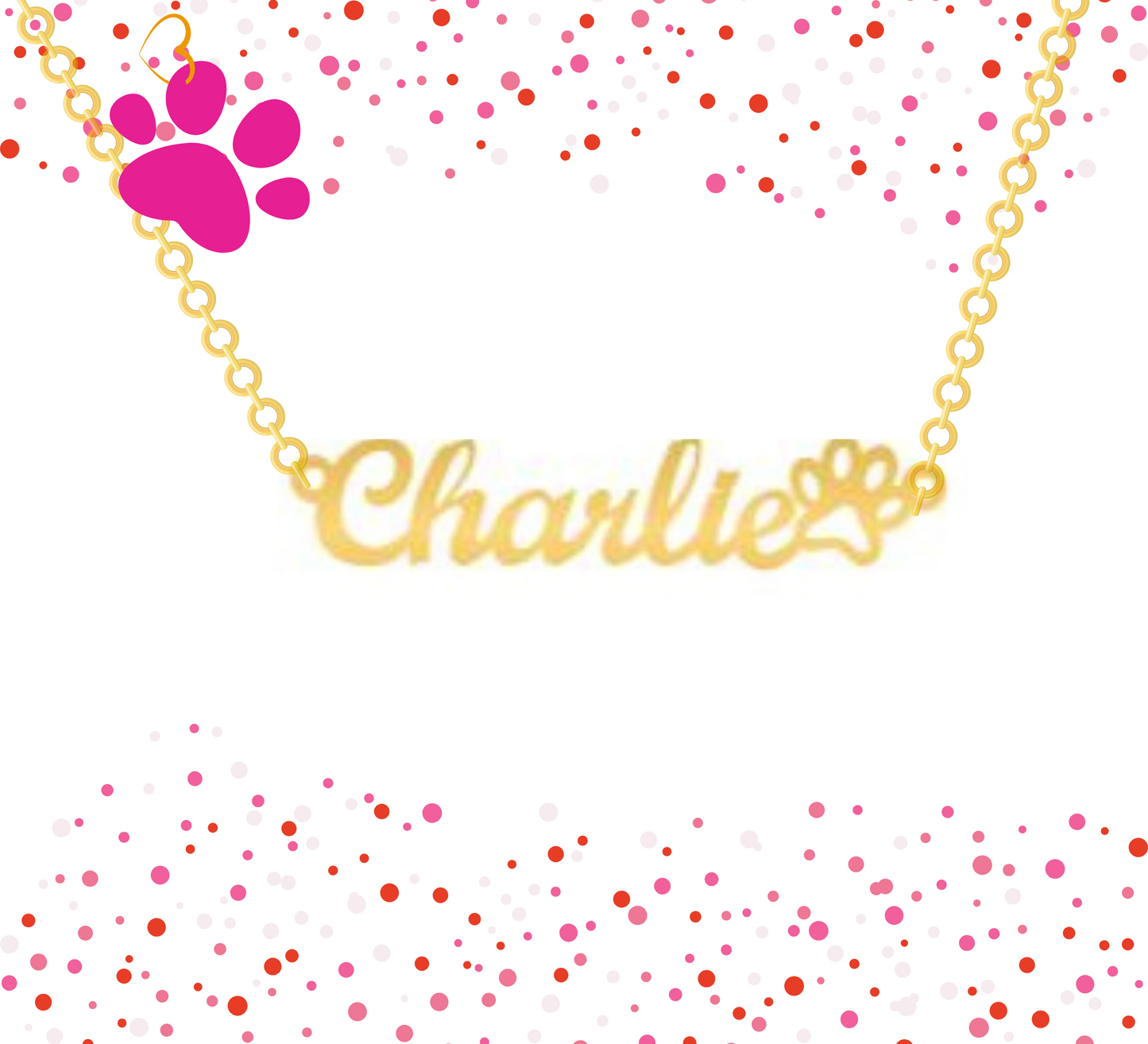 PERSONALIZED PAW PRINT NAME NECKLACE