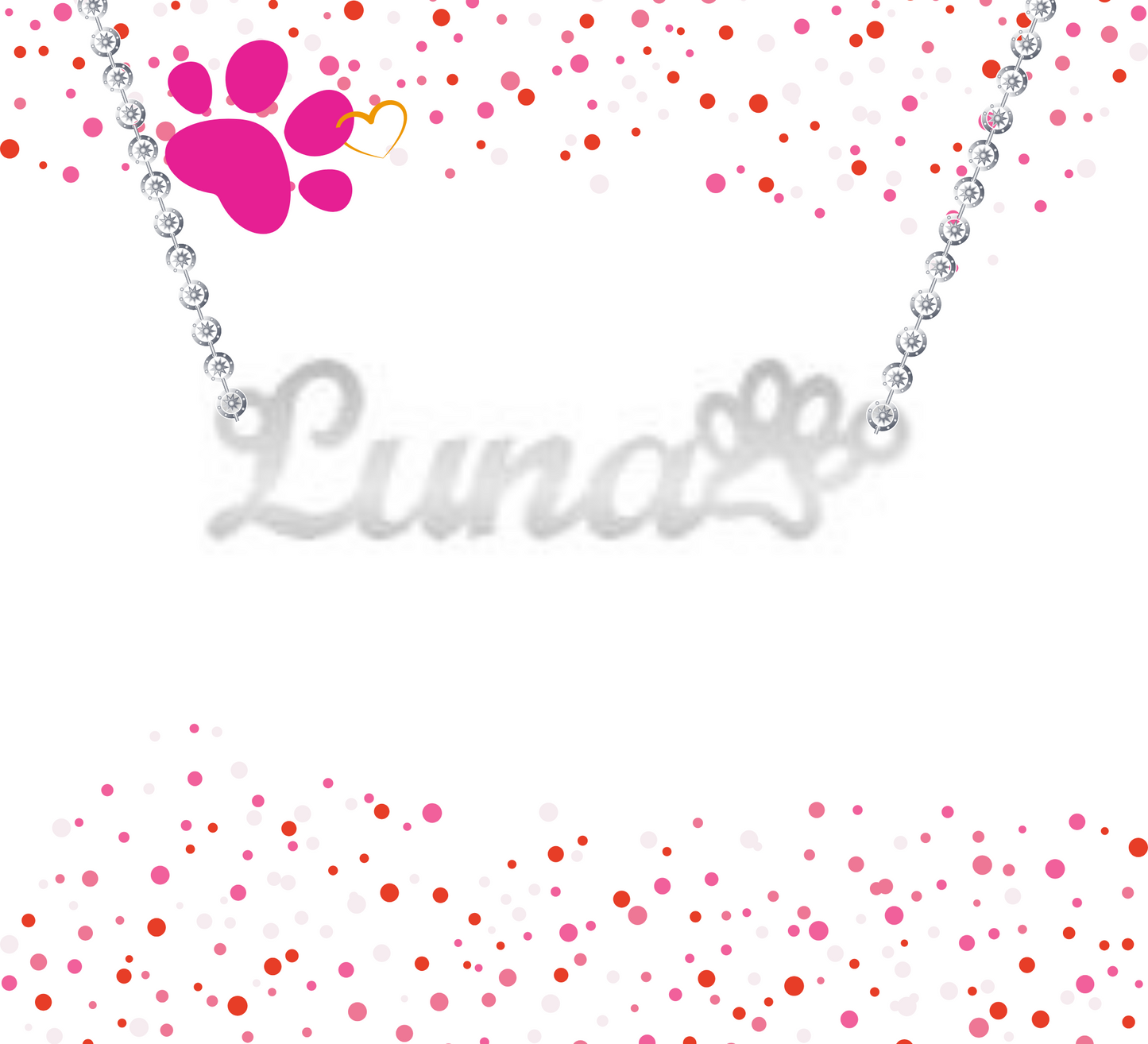 PERSONALIZED PAW PRINT NAME NECKLACE