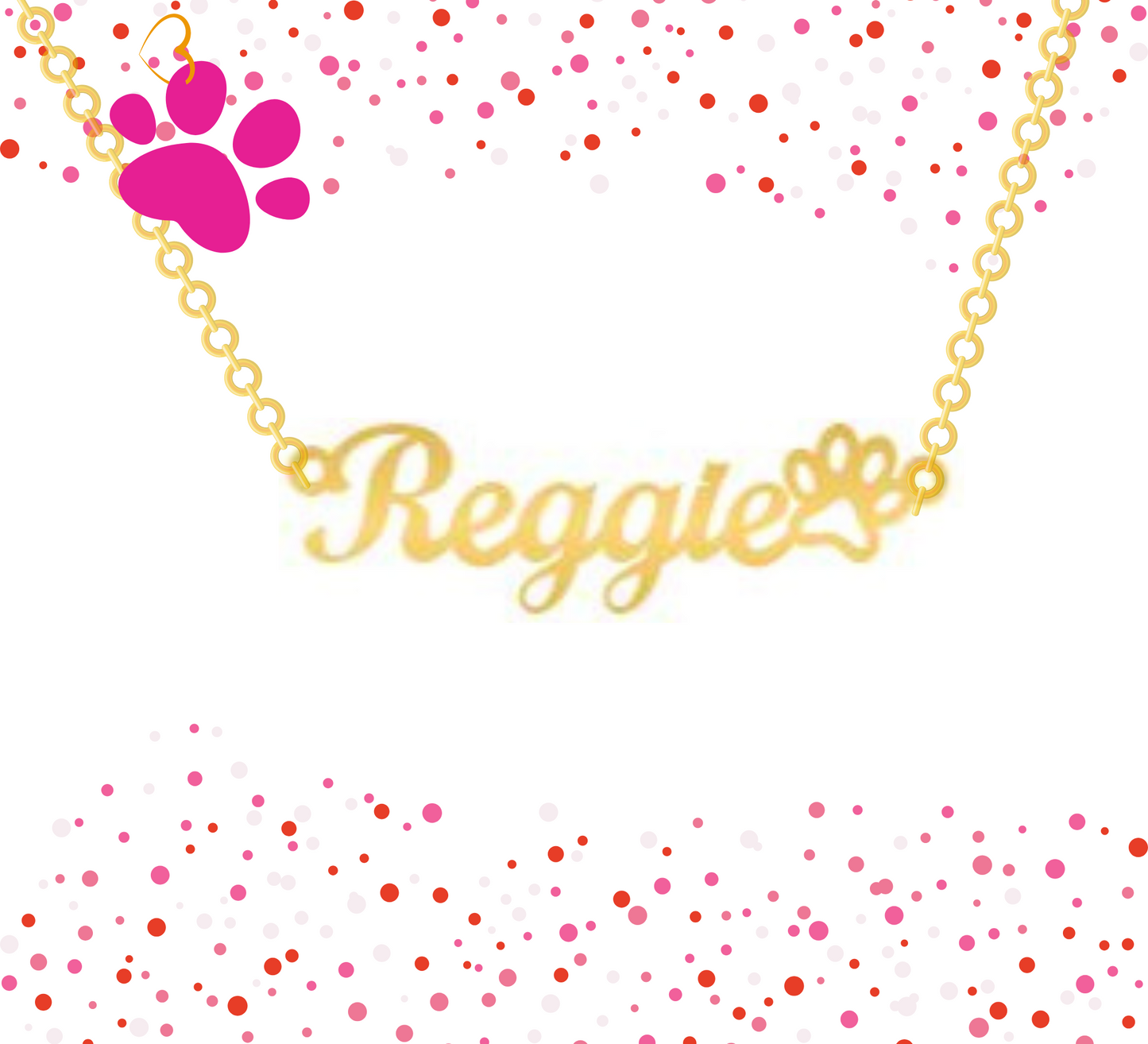 PERSONALIZED PAW PRINT NAME NECKLACE