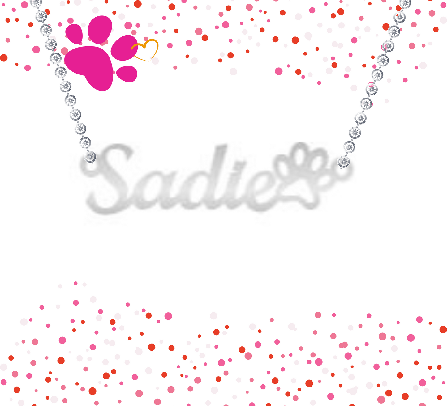 PERSONALIZED PAW PRINT NAME NECKLACE
