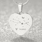 Taurus Personalized Zodiac Constellation Map Heart Shaped Engravable Necklace