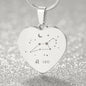 Leo Personalized Zodiac Constellation Map Heart Shaped Engravable Necklace
