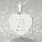 Virgo Personalized Zodiac Constellation Map Heart Shaped Engravable Necklace