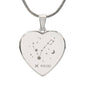 Pisces Personalize Zodiac Constellation Map Heart Shaped Engravable Necklace