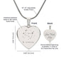 Capricorn Personalized Zodiac Constellation Map Heart Shaped Engravable Necklace