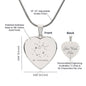 Sagittarius Personalized Zodiac Constellation Map Heart Shaped Engravable Necklace