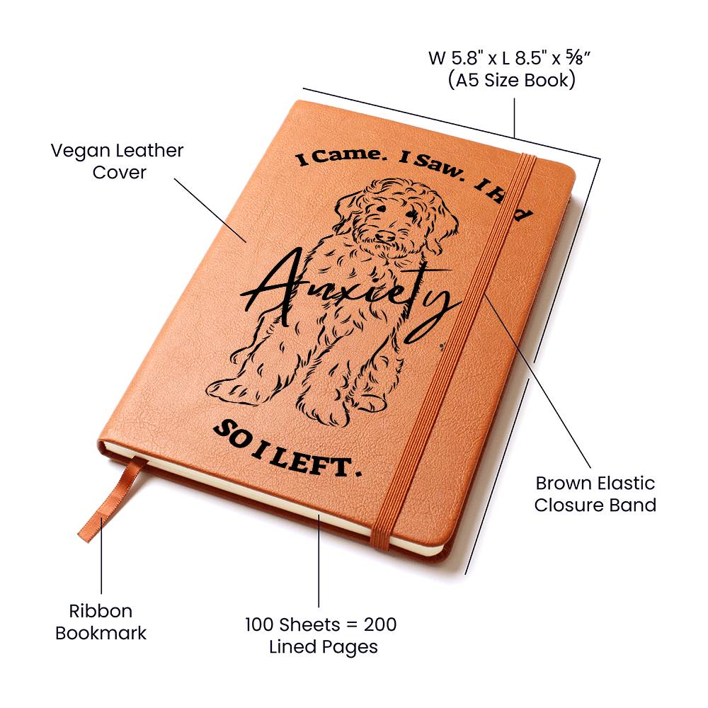 Doodle Anxiety Journal Vegan Leather Lightweight