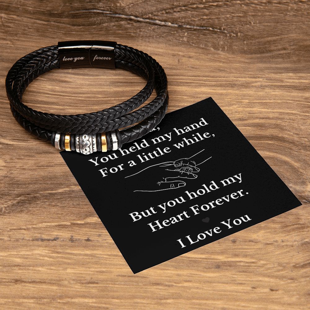 Mens Leather Bracelet for Dad Gift Birthday Vegan Leather Fathers Day or Christmas Gift