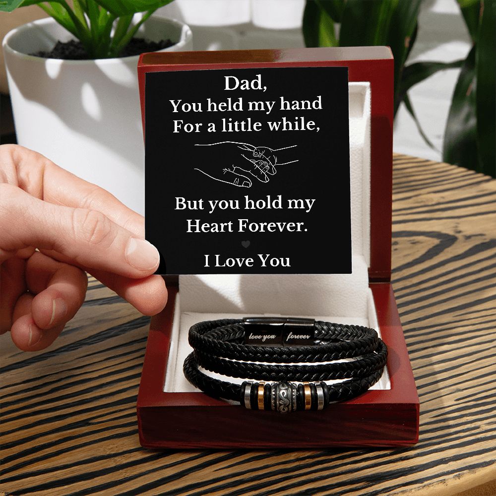 Mens Leather Bracelet for Dad Gift Birthday Vegan Leather Fathers Day or Christmas Gift