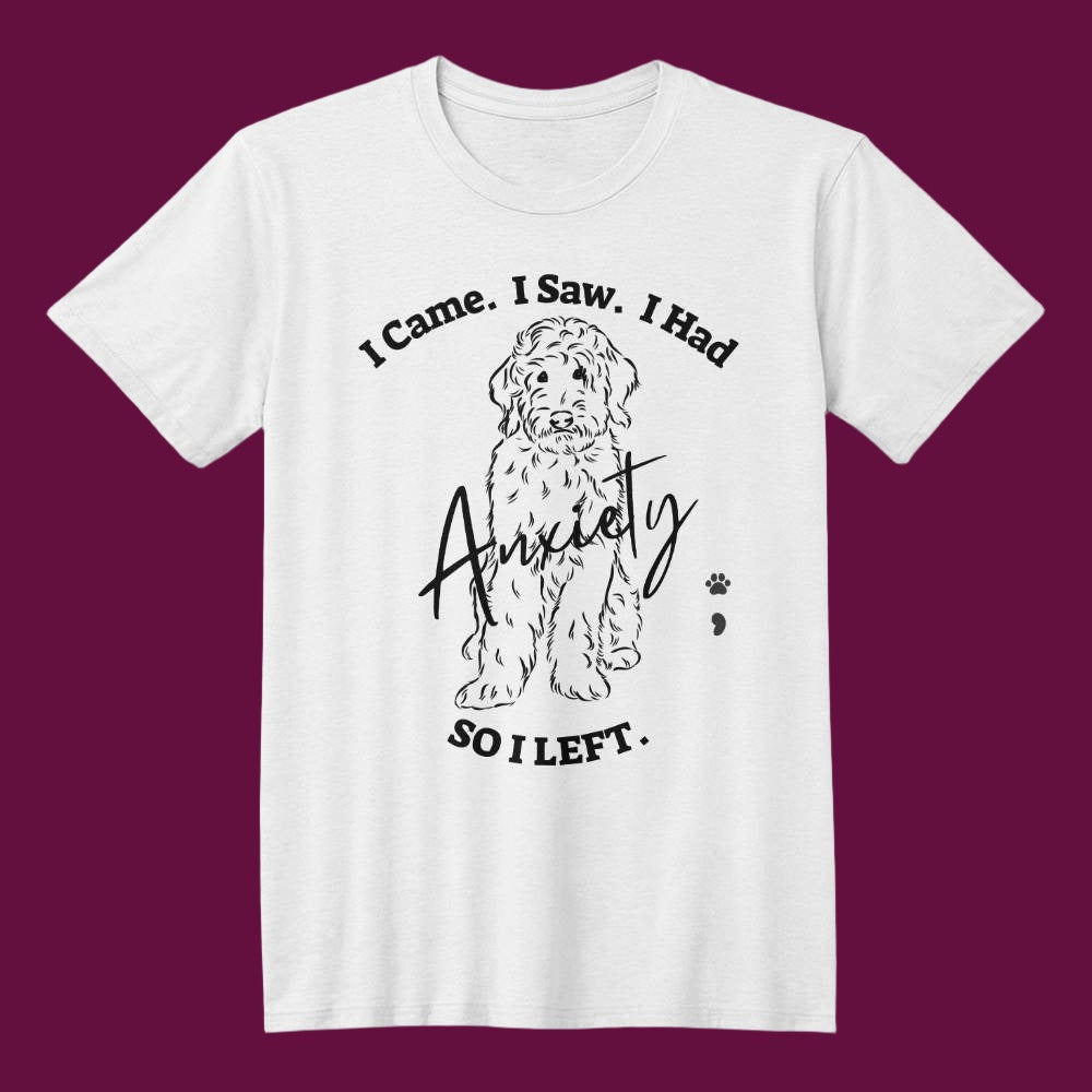 Doodle Anxiety Bella + Canvas Womens Short Sleeve T-Shirt Labradoodle