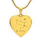 Gemini Personalized Zodiac Constellation Map Heart Shaped Engravable Necklace