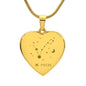 Pisces Personalize Zodiac Constellation Map Heart Shaped Engravable Necklace