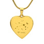 Aries Personalized Zodiac Constellation Map Heart Shaped Engravable Necklace