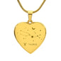 Taurus Personalized Zodiac Constellation Map Heart Shaped Engravable Necklace