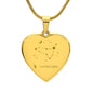 Capricorn Personalized Zodiac Constellation Map Heart Shaped Engravable Necklace