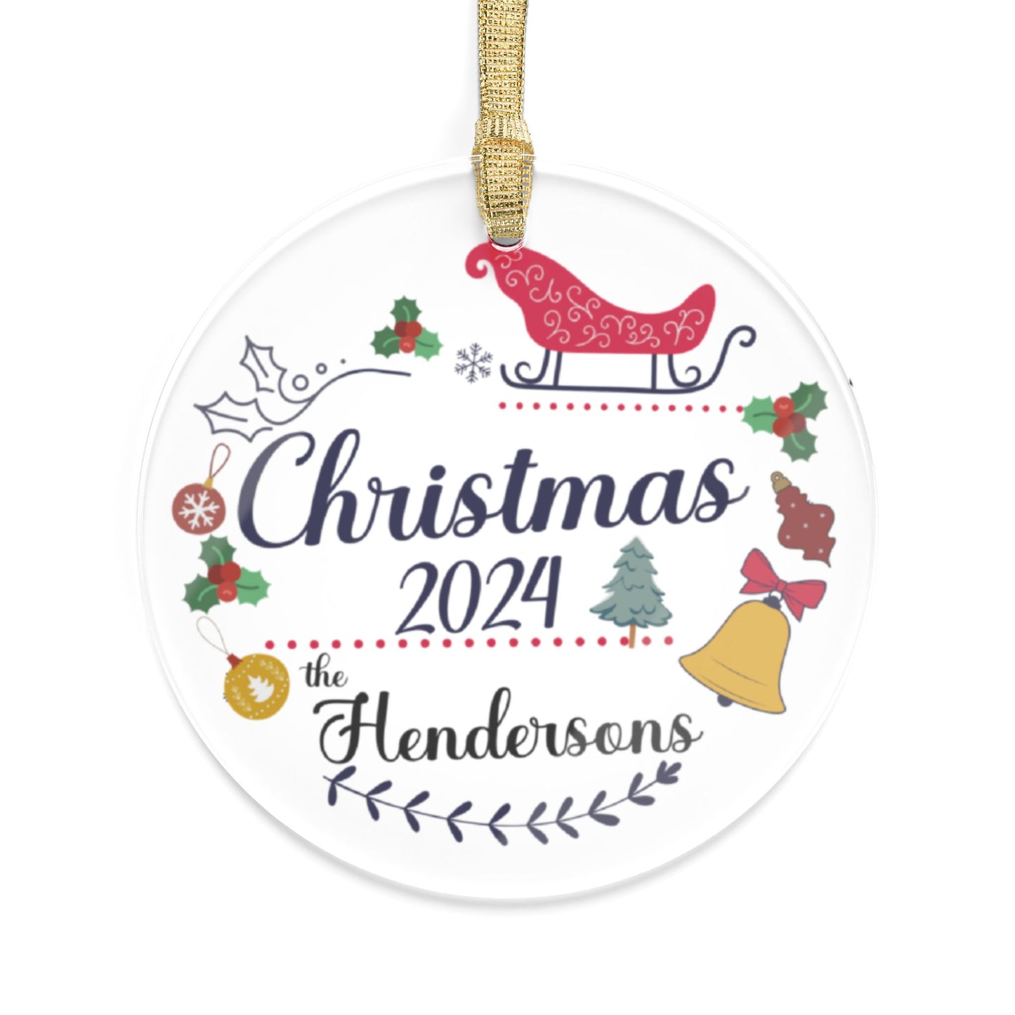 Personalized Christmas 2024 Acrylic Ornament