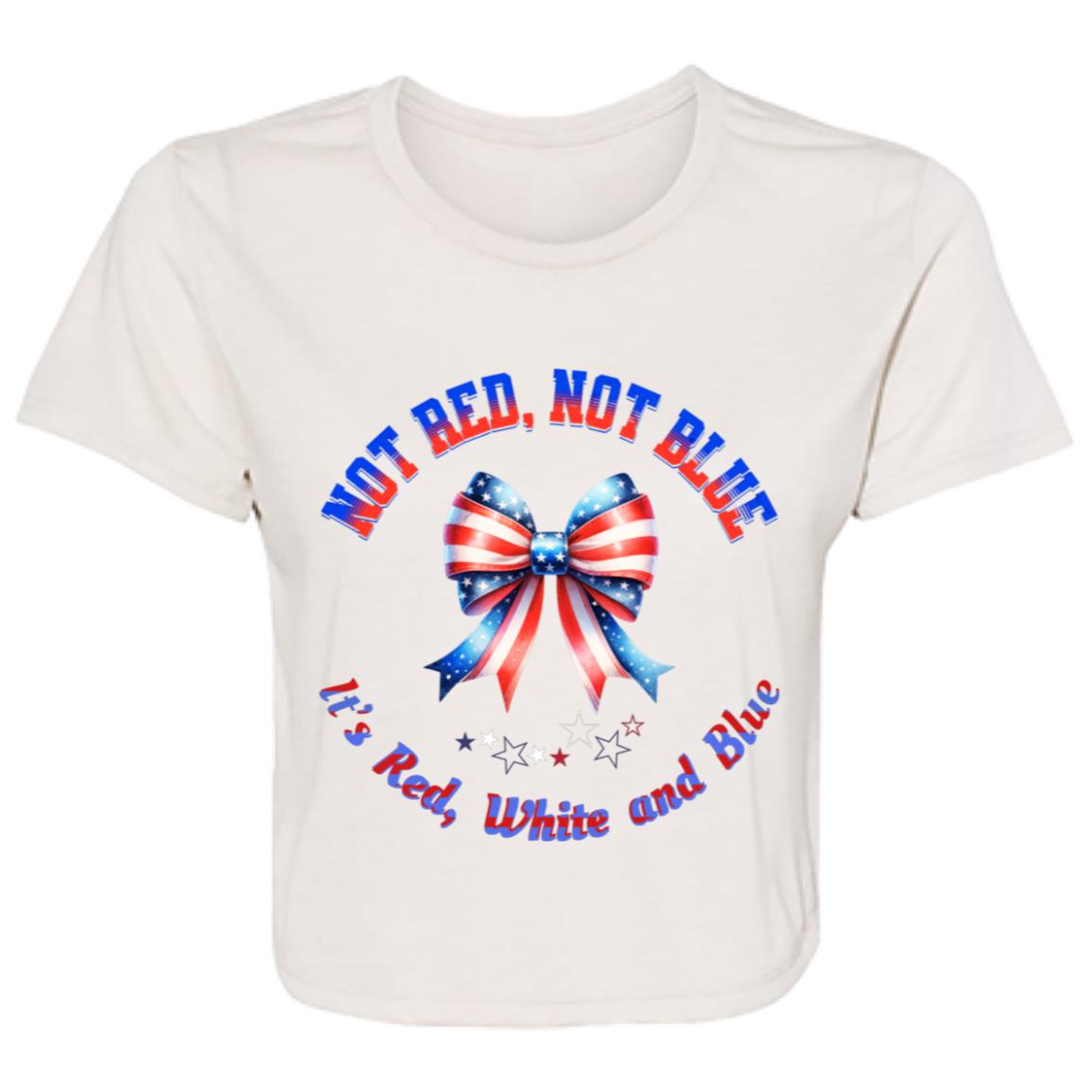 Patriotic Womens Crop Top | USA Apparel | Not Red Not Blue, It's Red White and Blue| Patriotic Coquette Bow