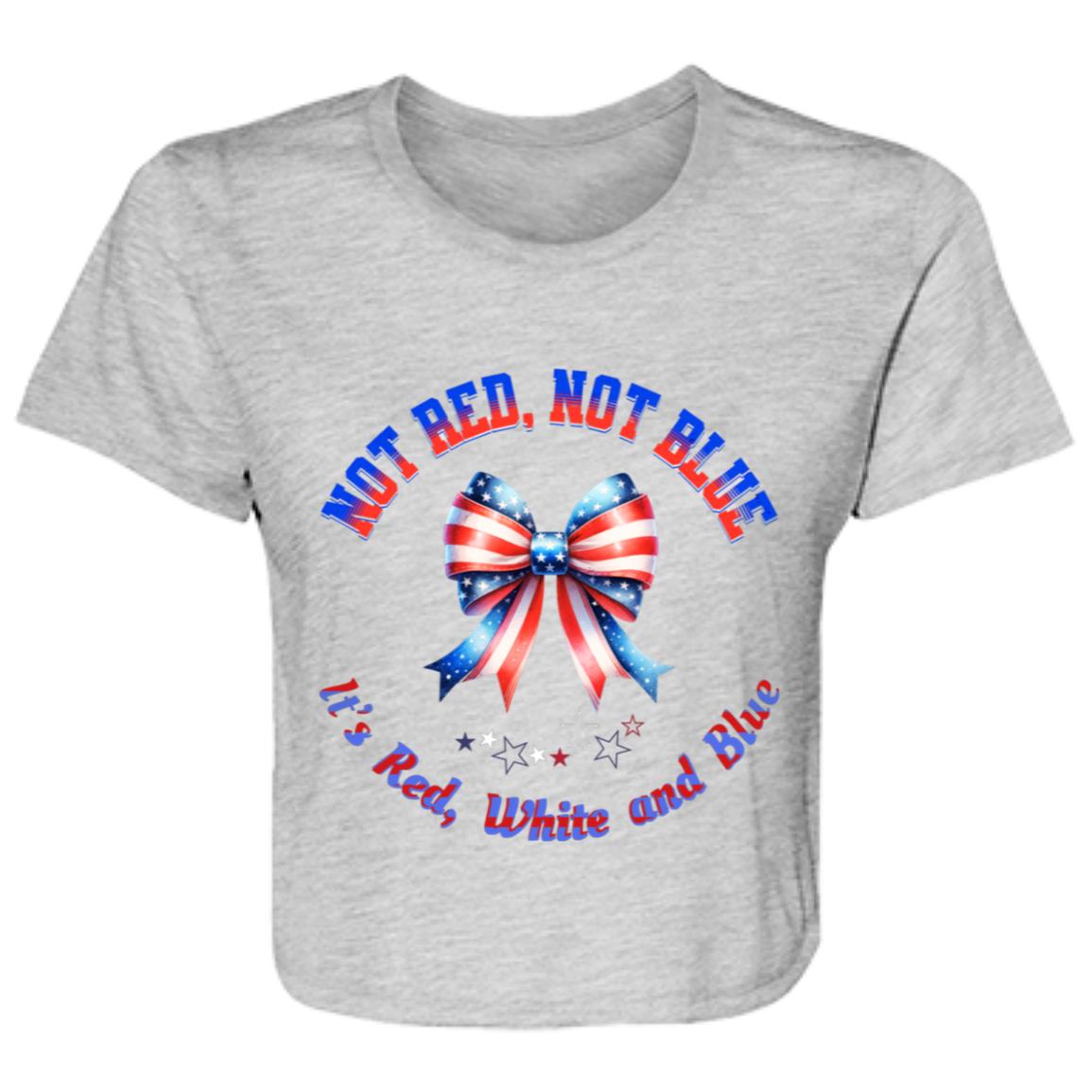 Patriotic Womens Crop Top | USA Apparel | Not Red Not Blue, It's Red White and Blue| Patriotic Coquette Bow