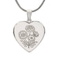Birth Flower Heart Necklace Personalize October Marigold