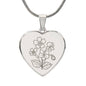 Birth Flower Heart Necklace Personalize February Violet