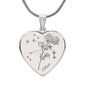 Personalize Birth Flower Star Zodiac April Aries Sweet Pea Heart Necklace V2