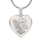 Birth Flower Heart Necklace Personalize August Poppy