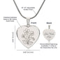 Birth Flower Heart Necklace Personalize February Violet
