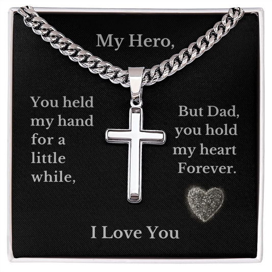 DAD CROSS NECKLACE GIFT FROM DAUGHTER SON  BIRTHDAY PRESENT FOR DAD ON FATHERS DAY BIRTHDAY CHRISTMAS GIFT