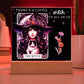 Enchanting Witch & Cat Tarot Card Acrylic Plaque | Halloween Decoration | Witchy Home Decor | "There's a Little Witch In All of Us" | Mystical Plaque