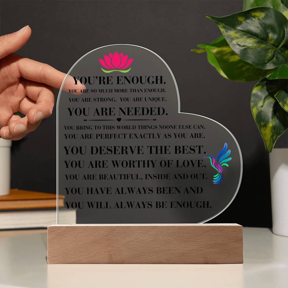 You Are Enough Encouragement Plaque LED Base