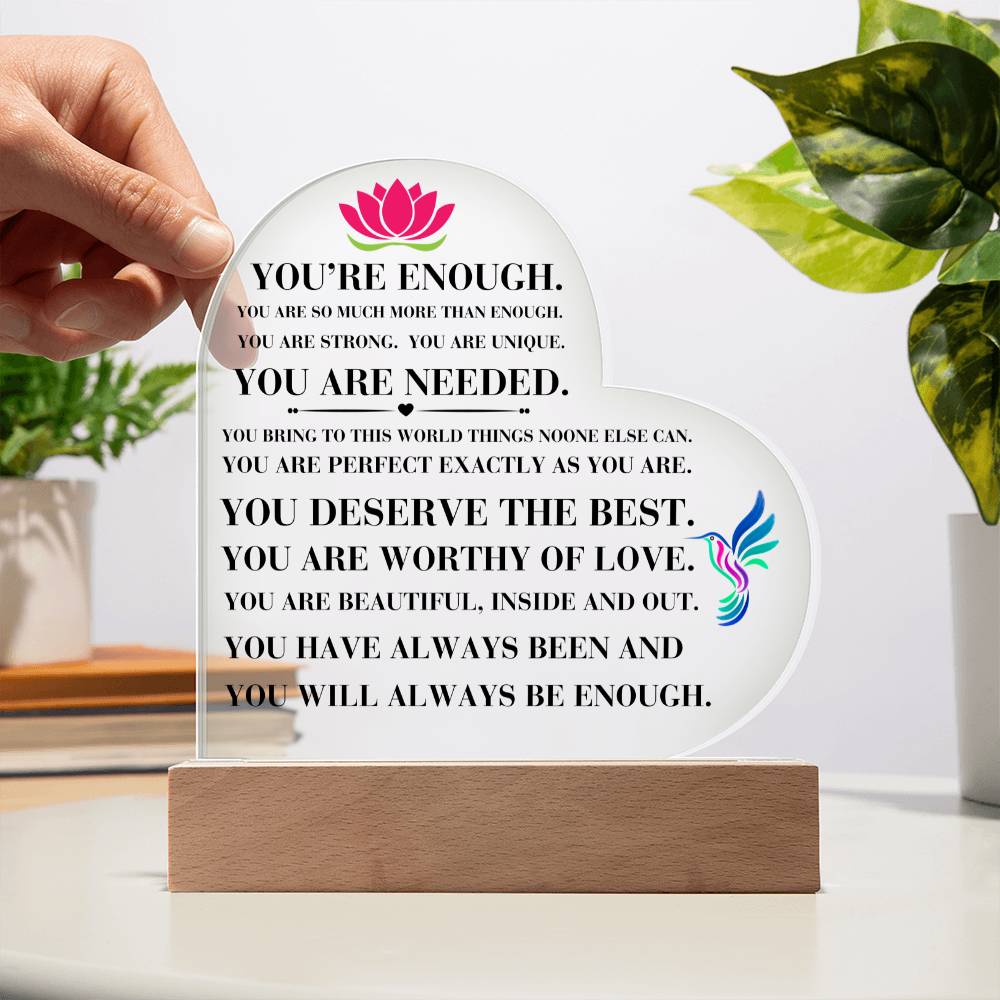 You Are Enough Encouragement Plaque LED Base