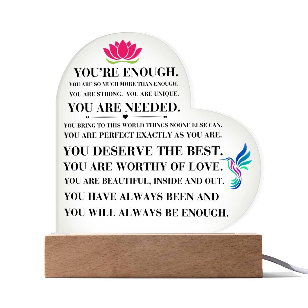 You Are Enough Encouragement Plaque LED Base