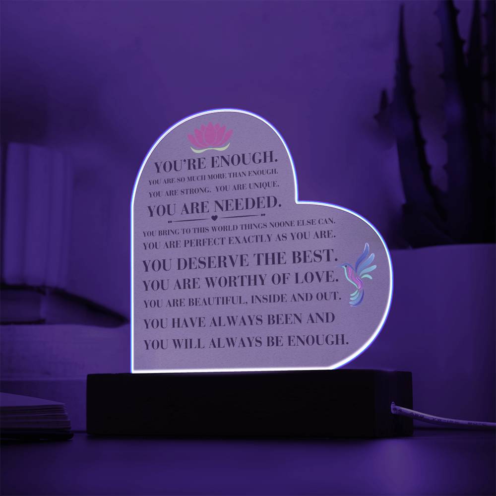 You Are Enough Encouragement Plaque LED Base