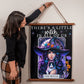 Witch & Cat Tarot Card Wall Hanging | Halloween Decoration | Witchy Home Decor | "There's a Little Witch In All of Us" | Mystical Wall Art