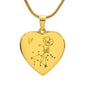 Personalize Birth Flower Star Zodiac August Leo Poppy Heart Necklace