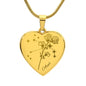 Personalize Birth Flower Star Zodiac April Aries Sweet Pea Heart Necklace V2