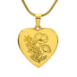 Birth Flower Heart Necklace Personalize August Poppy