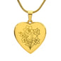 Birth Flower Heart Necklace Personalize March Daffodil
