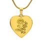 Birth Flower Heart Necklace Personalize July Waterlily