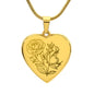 Birth Flower Heart Necklace Personalize June Rose