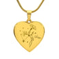 Personalize Birth Flower Star Zodiac Sep Virgo Morning Glory Heart Necklace