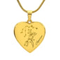 Personalize Birth Flower Star Zodiac Feb Aquarius Iris Heart Necklace
