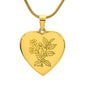 Birth Flower Heart Necklace Personalize December Holly