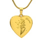 Personalize Birth Flower Star Zodiac May Taurus Lily of Valley Heart Necklace