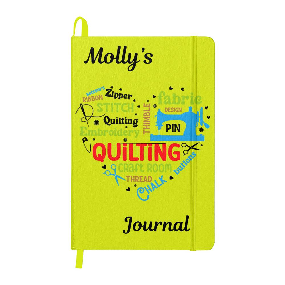 Personalized Quilting Journal Gift for the Quilt Enthusiast and their Friends and Family that Enjoy the Craft