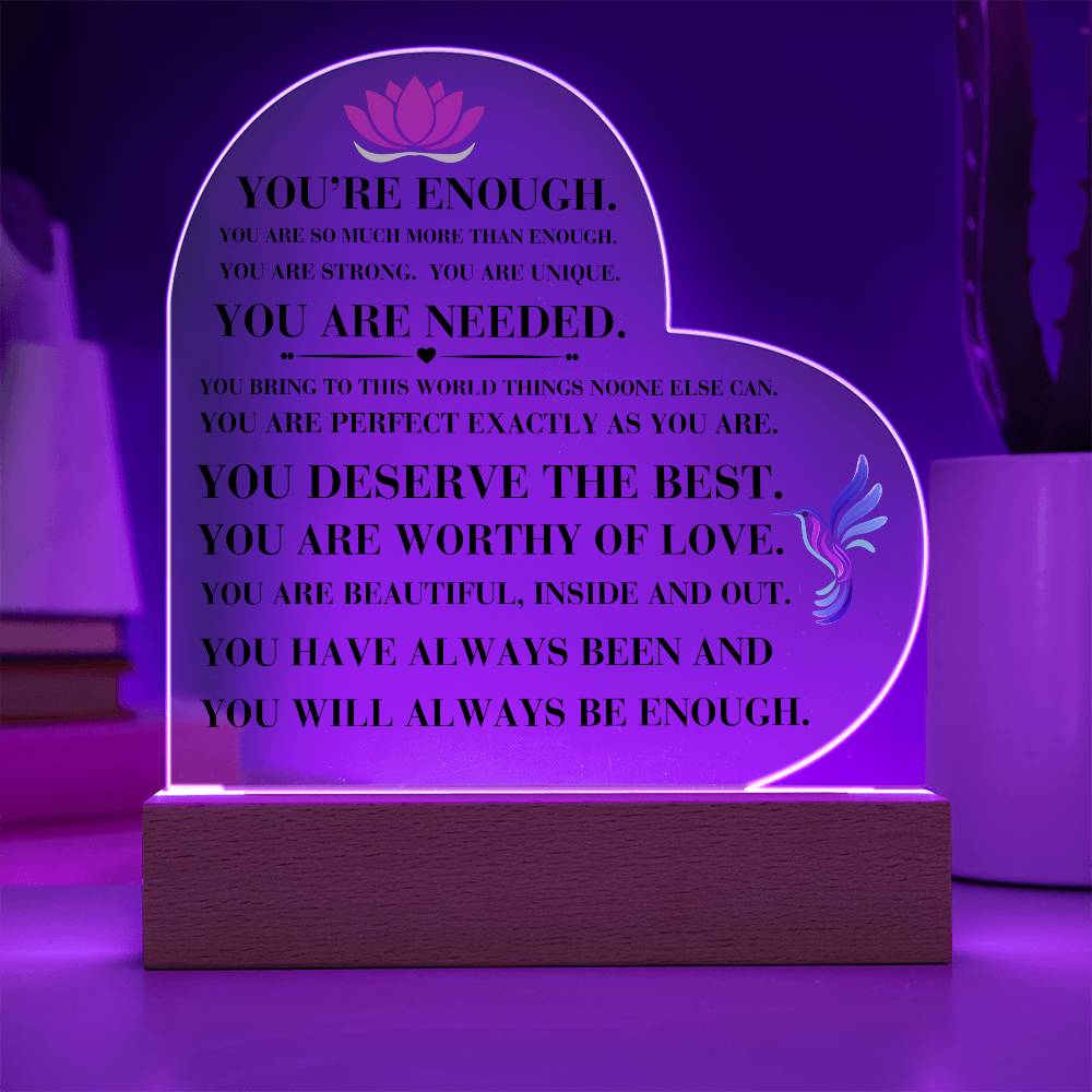 You Are Enough Encouragement Plaque LED Base